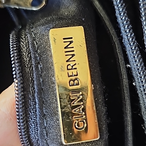 GIANI BERNINI BLACK LEATHER, vintage bag. 2 handles. One outside zipper … - Picture 9 of 14